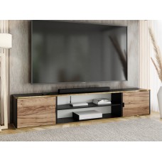 Atvērts TV galdiņš ar zelta malu LUNO 4, Melns/Zelts craft